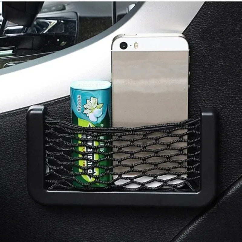 Car Storage Mesh Bag Multifunctional Cell Phone Holder on Dashboard