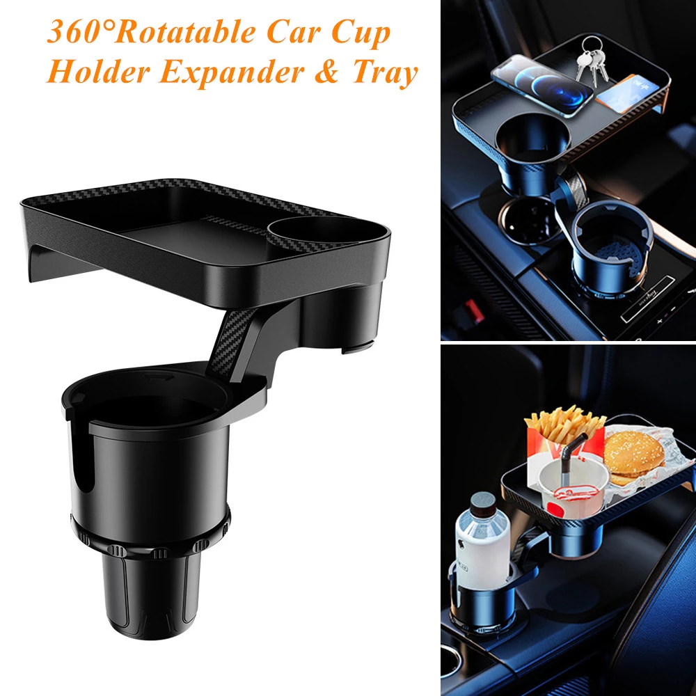 AutoMoto Vault multifunctional car cup holder with tray in car