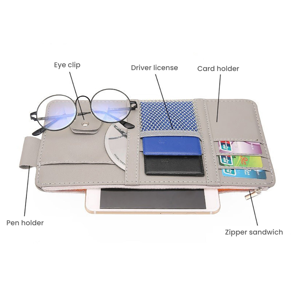 AutoMoto Vault car sun visor organizer front view