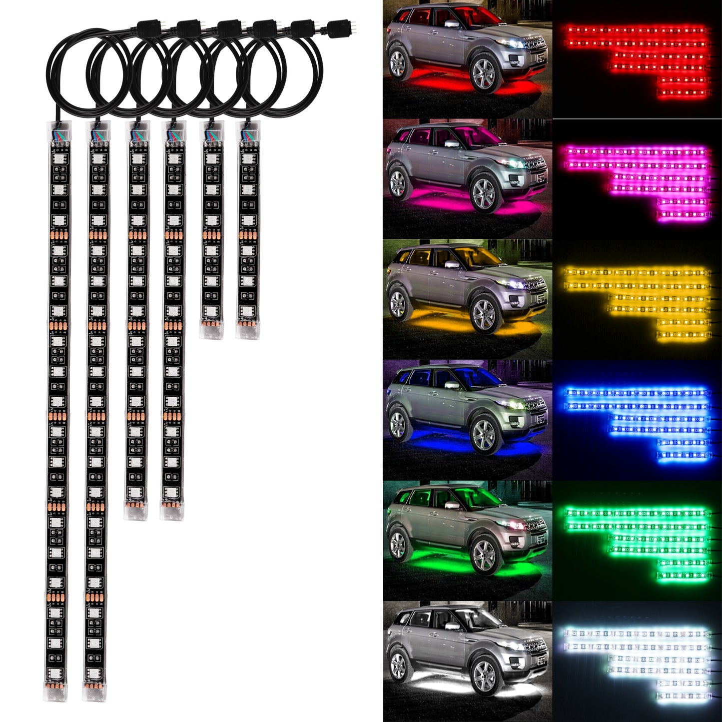 AutoMoto Vault RGB voice-controlled car and motorcycle glow lights on car
