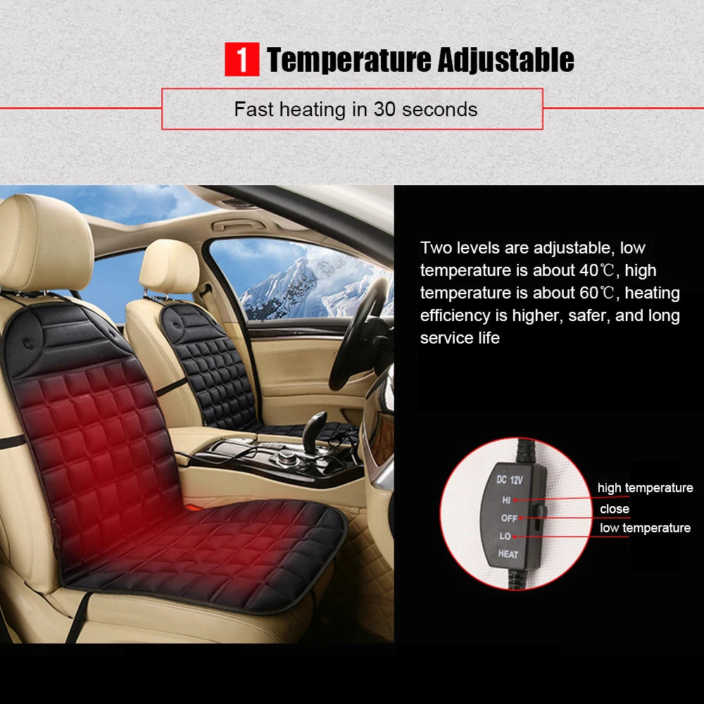 12V Heated Car Seat Cushion Electric Winter Warming Pad on Car Seat