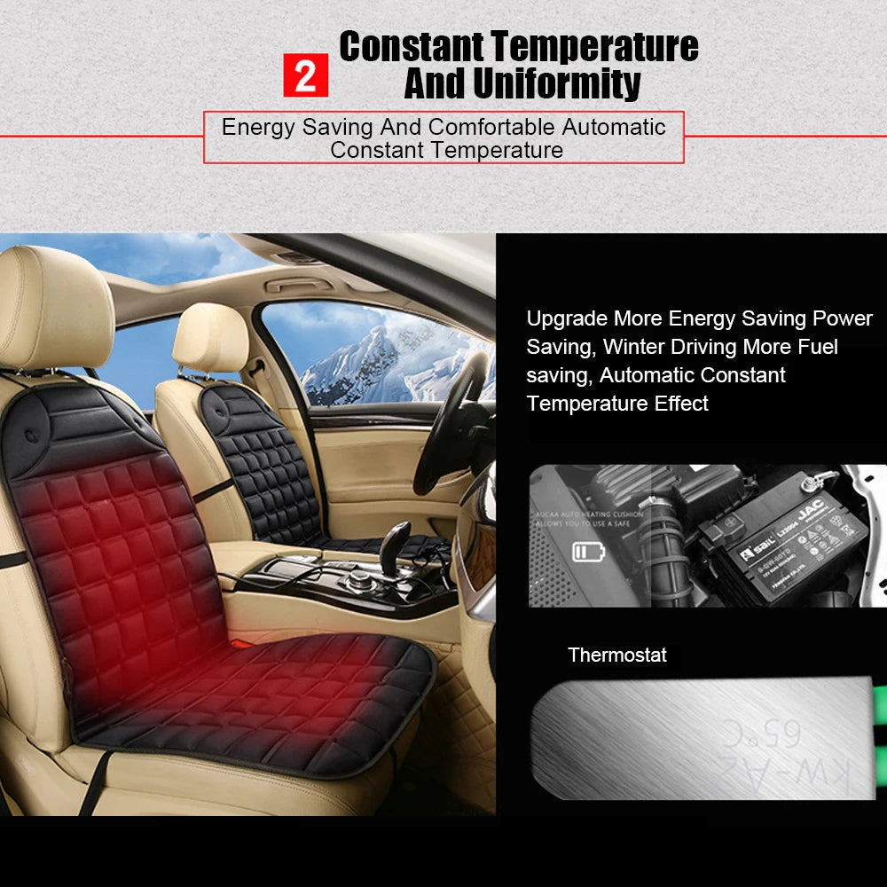 12V Heated Car Seat Cushion Electric Winter Warming Pad on Car Seat