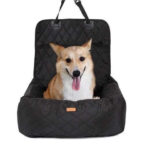 2-in-1 pet travel bed portable dog carrier car seat in car