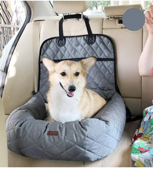 2-in-1 pet travel bed portable dog carrier car seat in car