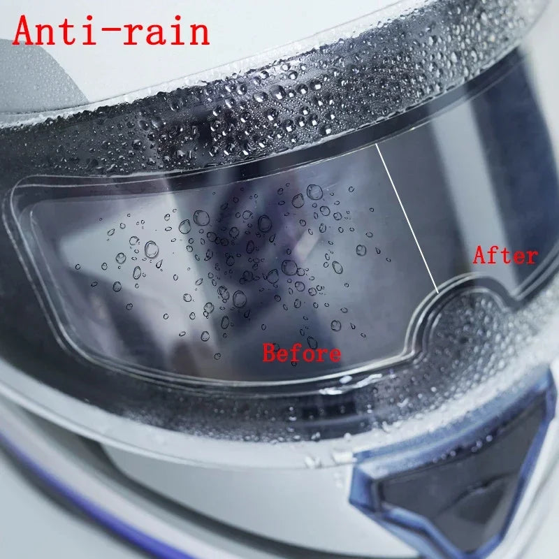 Universal anti-fog rainproof film for motorcycle helmets.