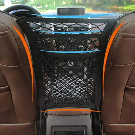 car storage net bag between seats elastic mesh organizer 3 day shipping 2025