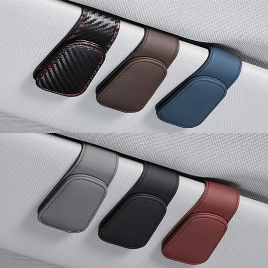 universal car sun visor eyeglass hanger leather magnetic clip 3 day shipping 2025