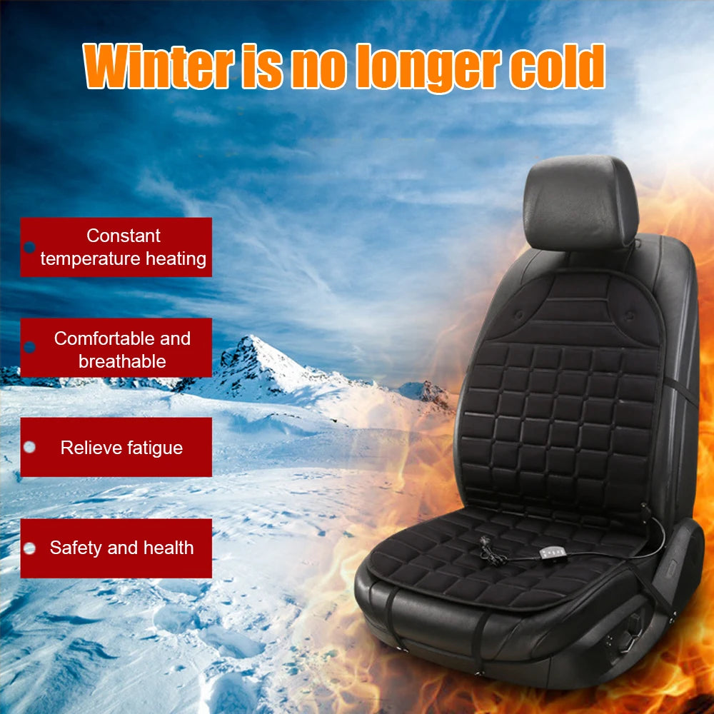 12V Heated Car Seat Cushion Electric Winter Warming Pad on Car Seat