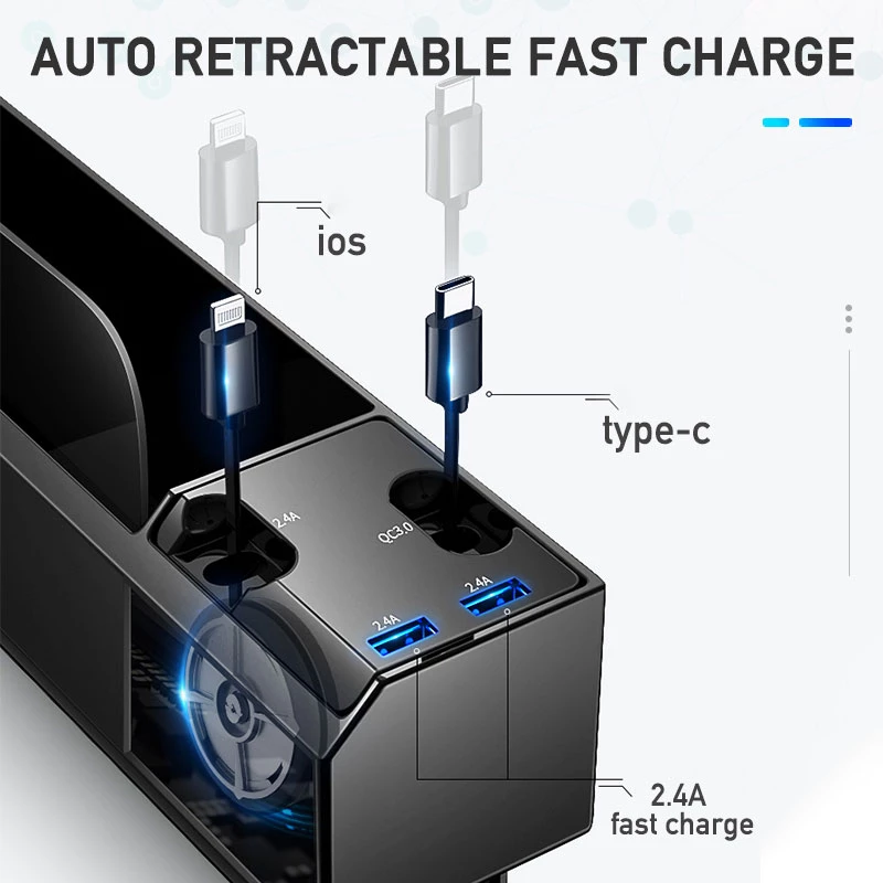 car seat side organizer charger cable seat gap storage box 3 day shipping 2025