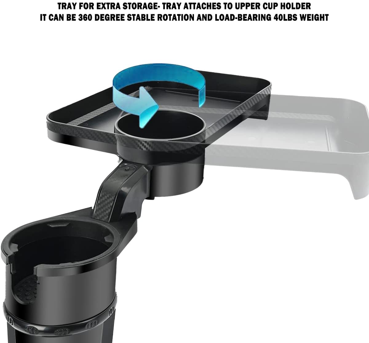 AutoMoto Vault multifunctional car cup holder with tray in car