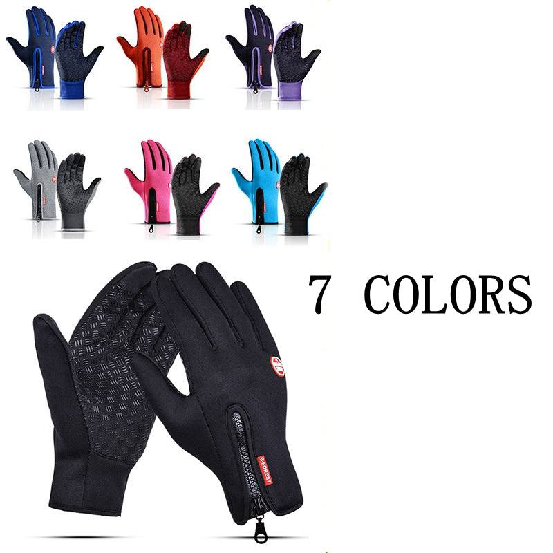 Winter cycling gloves touch screen black