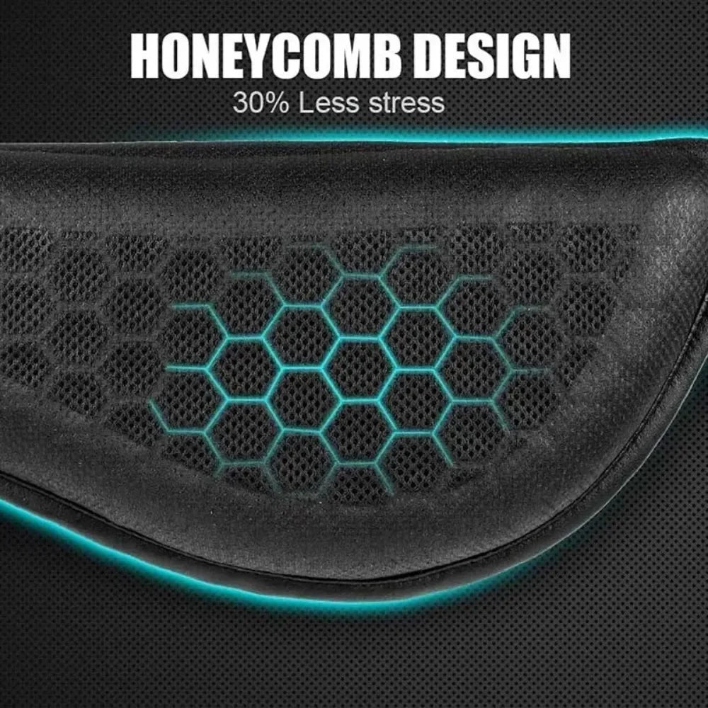 Motorcycle gel seat cushion with anti-slip 3D honeycomb