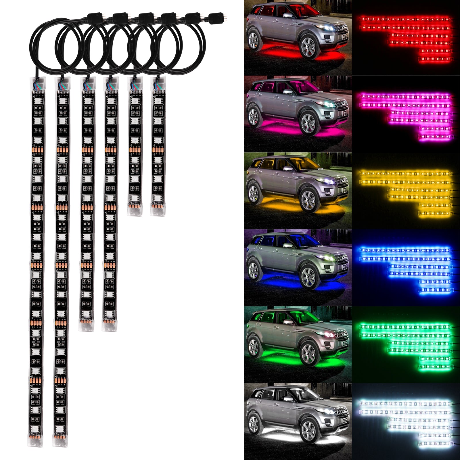 AutoMoto Vault RGB voice-controlled car and motorcycle glow lights on car