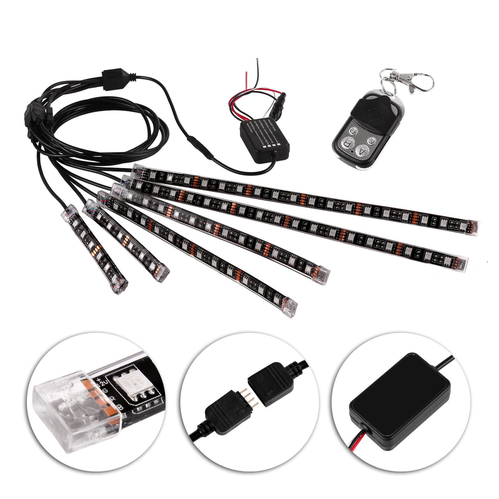 AutoMoto Vault RGB voice-controlled car and motorcycle glow lights on car