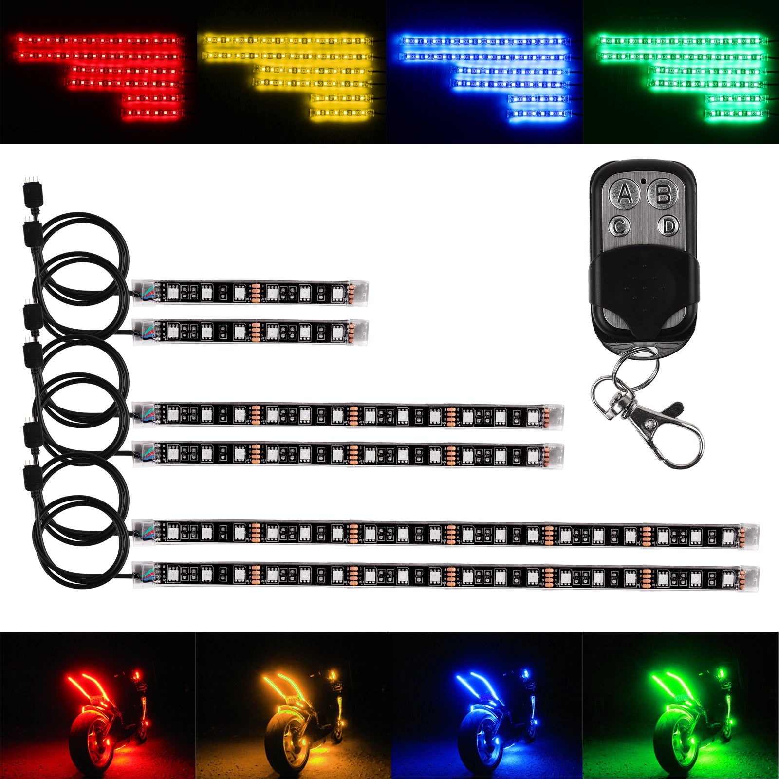 AutoMoto Vault RGB voice-controlled car and motorcycle glow lights on car